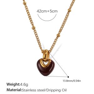 Delicate luxury sweet red heart pendant necklace
