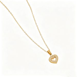 Stainless Steel Heart-Shaped Necklace with Zirconia  Affordable Luxury  Factory Wholesale Price