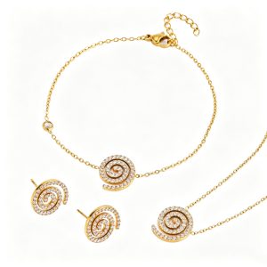 Titanium steel vortex pendant necklace stainless steel fashionable necklace jewelry set