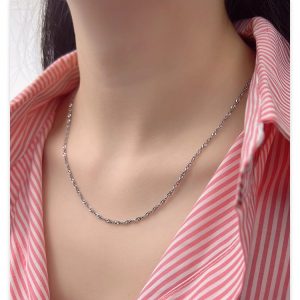 Stainless Steel Water Wave Chain Women's Fashion Simple Clavicle Necklace