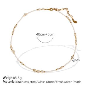 女士简约气质高级感珍珠串珠锁骨链