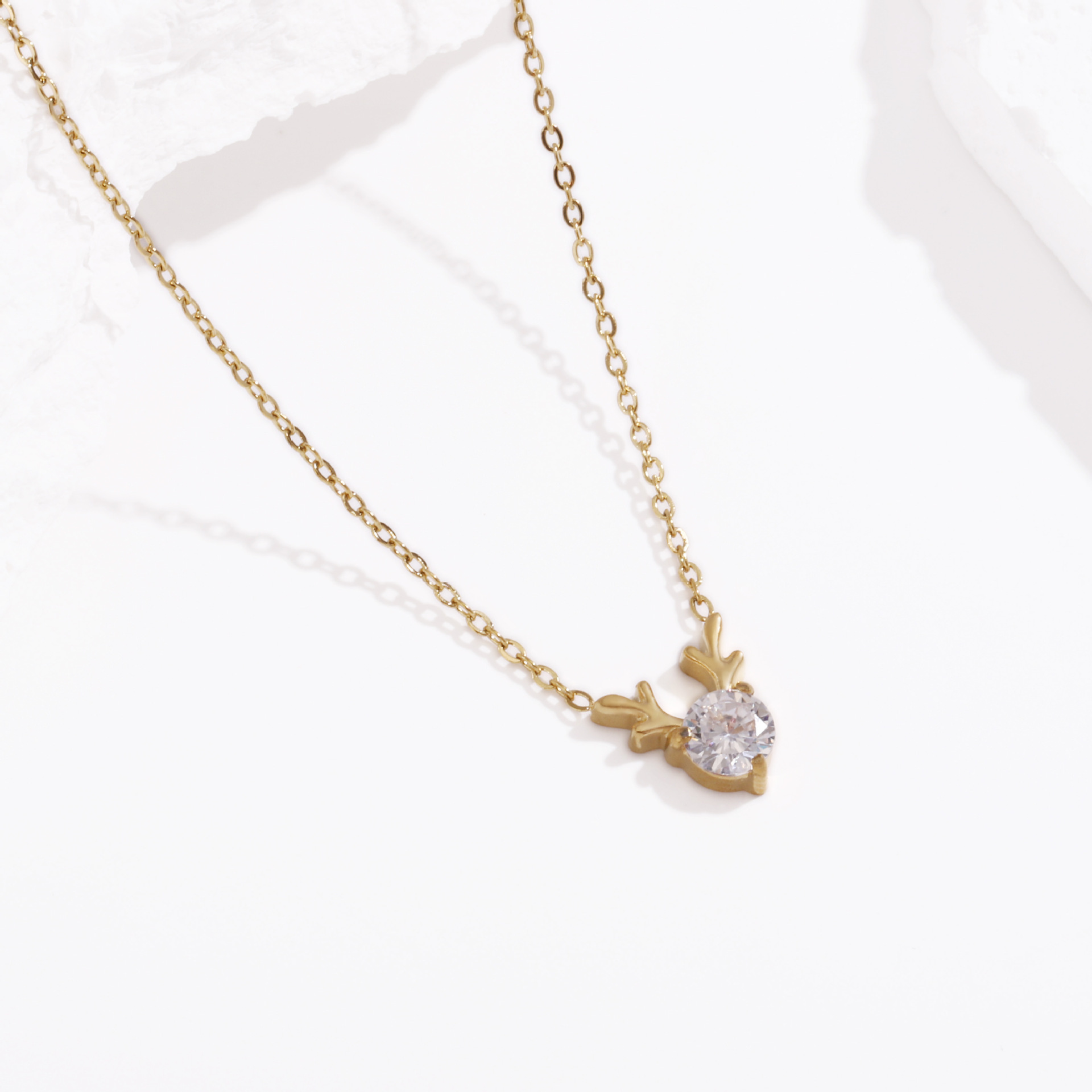 Stainless steel deer lockchain set for women, light luxury - 图片 7