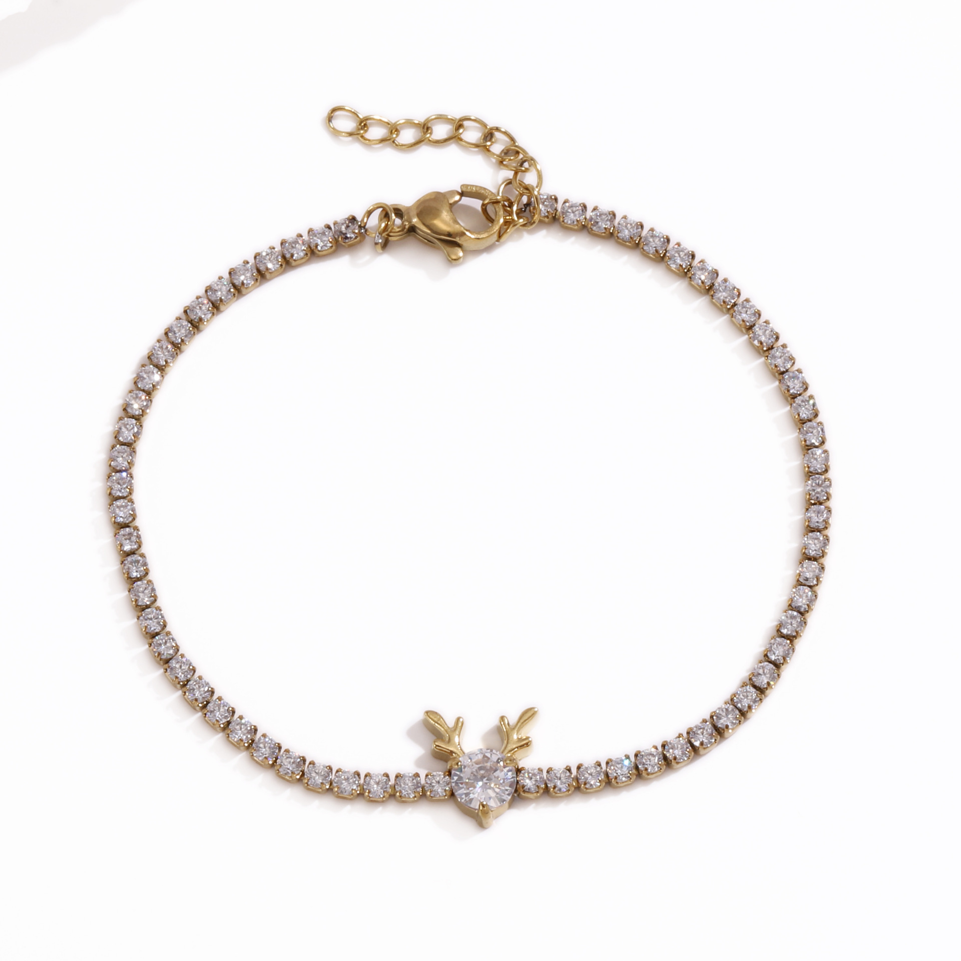 Stainless steel deer lockchain set for women, light luxury - 图片 4