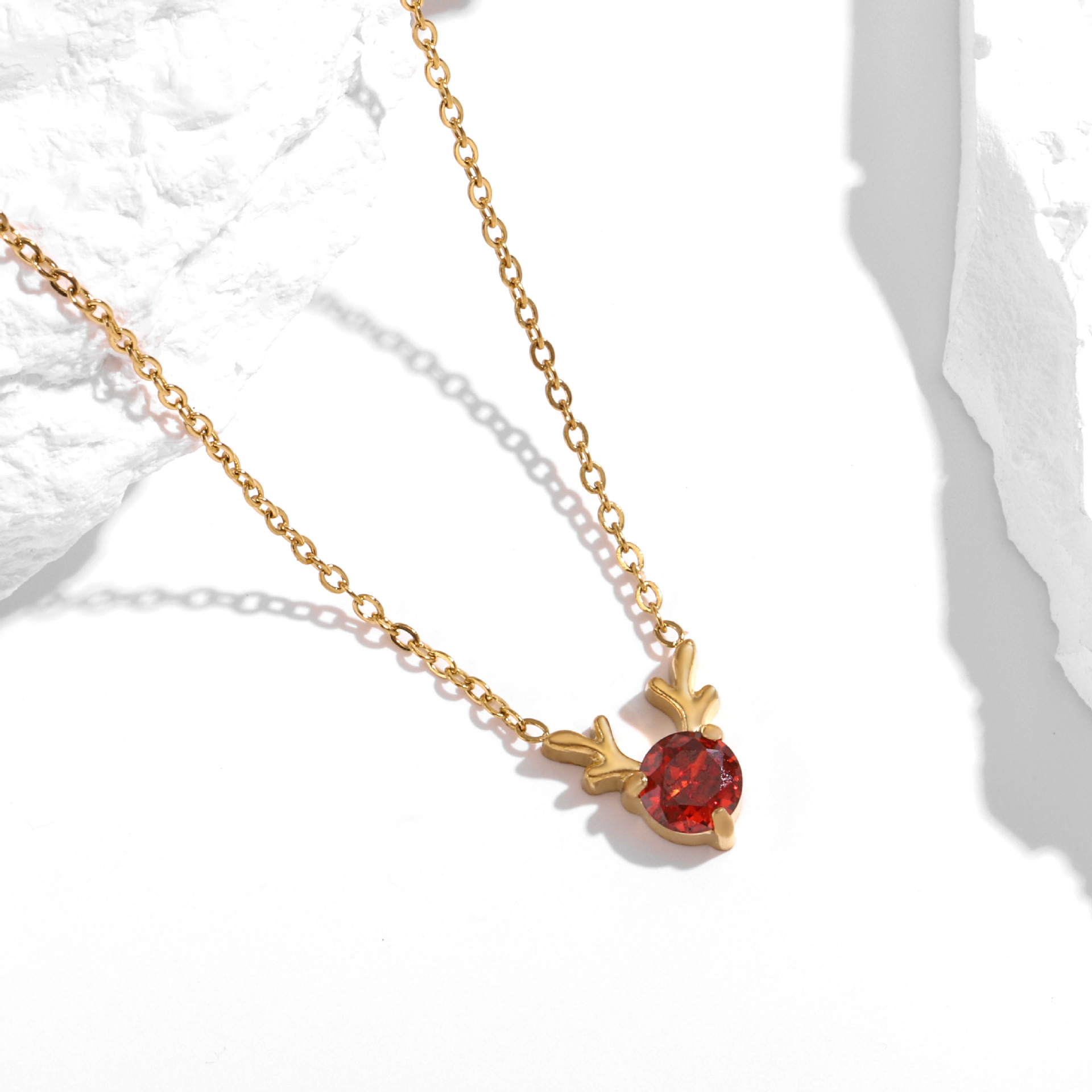 Stainless steel deer lockchain set for women, light luxury - 图片 6