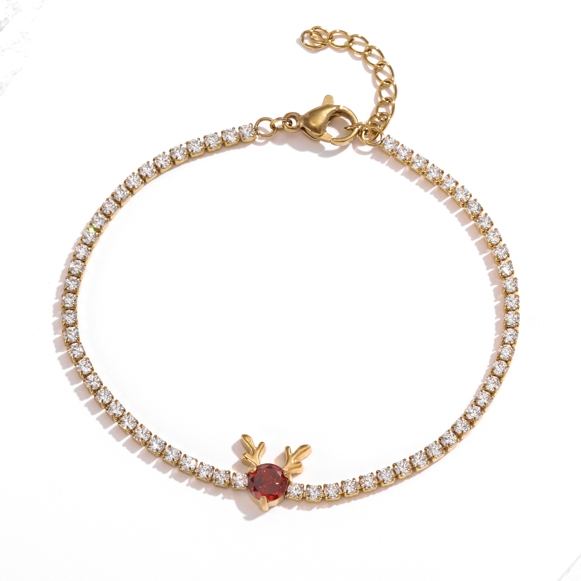 Stainless steel deer lockchain set for women, light luxury - 图片 5