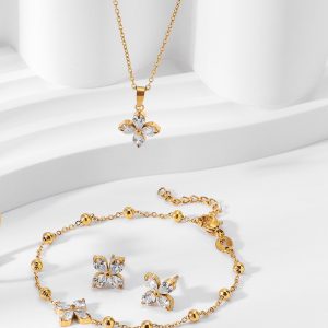 New IN fashion elegant floral zirconium women's se