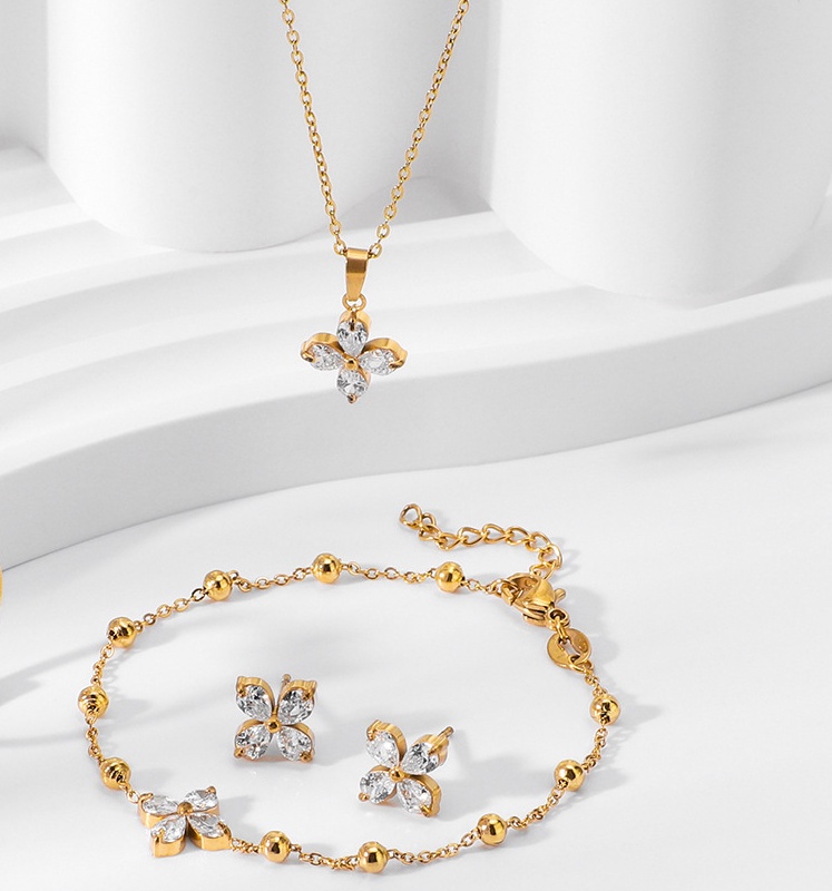 New IN fashion elegant floral zirconium women's se