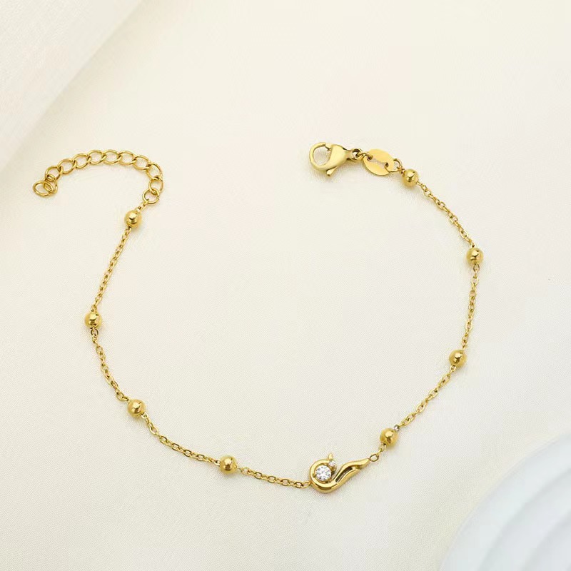 Four-Leaf Clover Zircon Stainless Steel Bracelet - Wholesale from China Factory - 图片 6