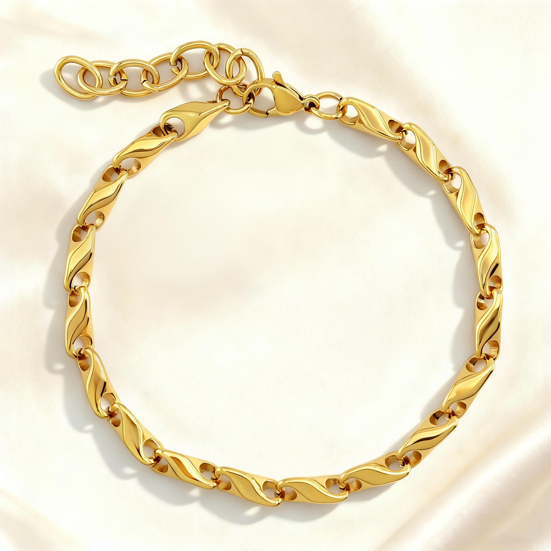 Wholesale Men's Stainless Steel Diamond-Shaped Seed Bracelets