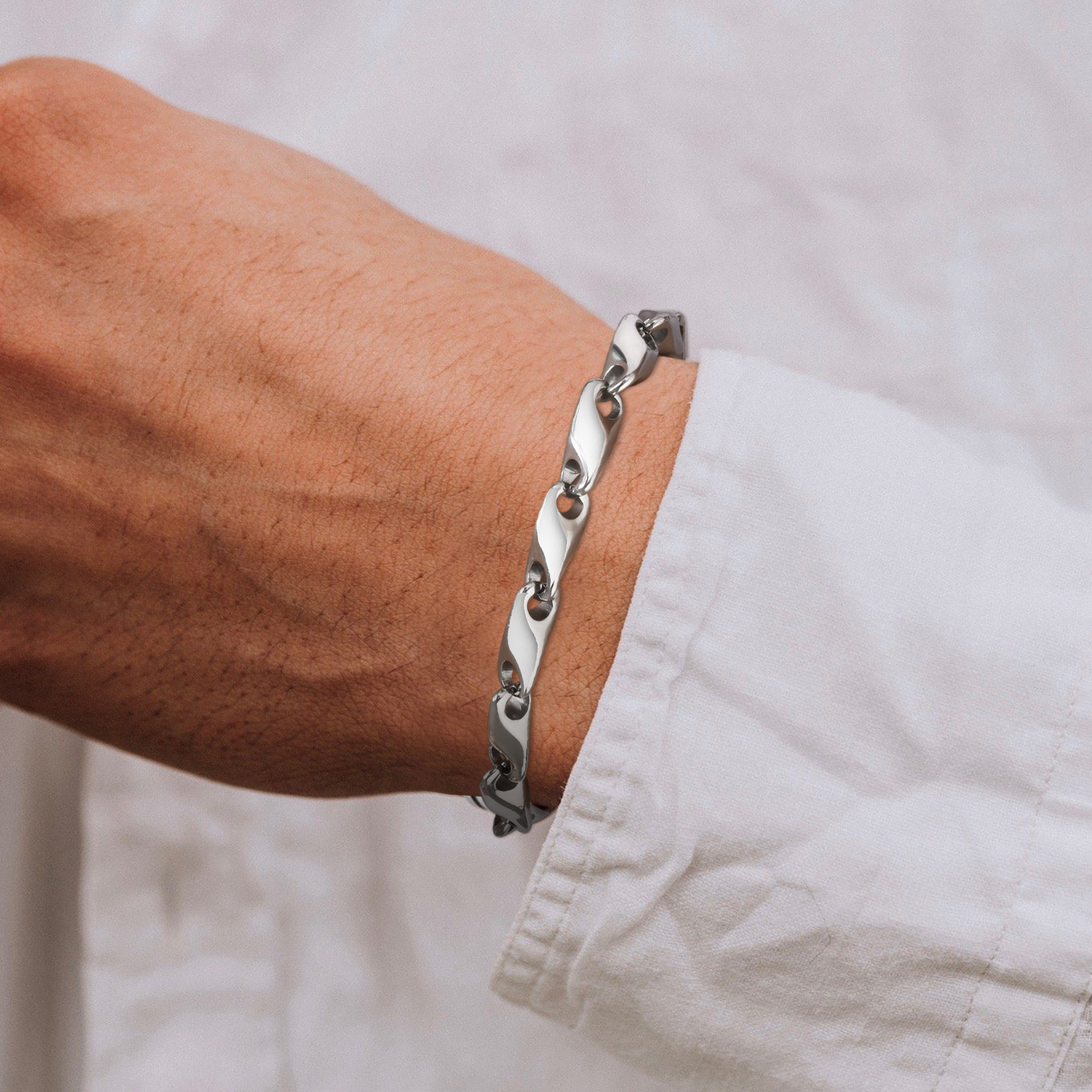 Wholesale Men's Stainless Steel Diamond-Shaped Seed Bracelets - 图片 3