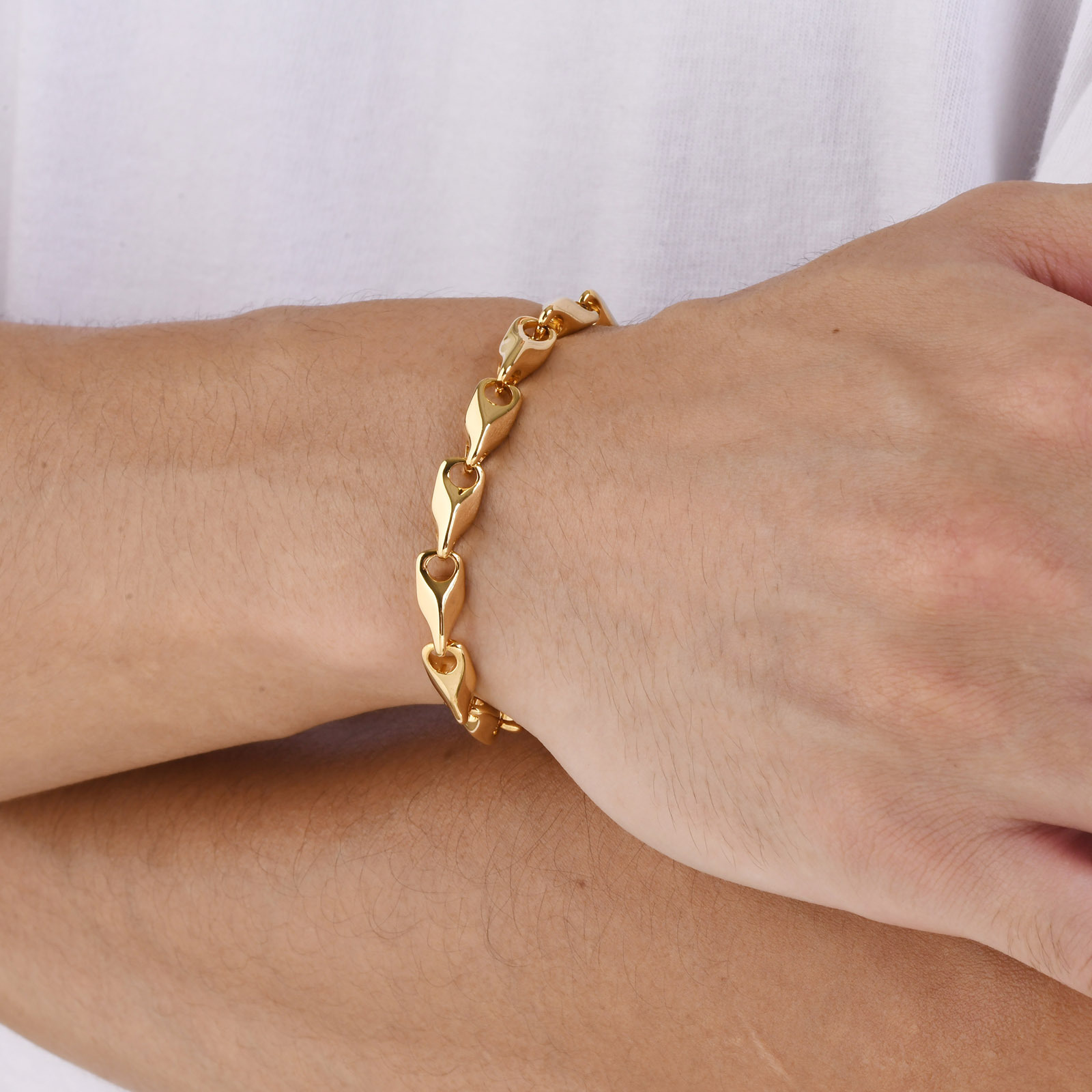 Wholesale Men's Stainless Steel Diamond-Shaped Seed Bracelets - 图片 2