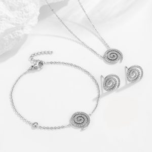 Titanium steel vortex pendant necklace stainless steel fashionable necklace jewelry set