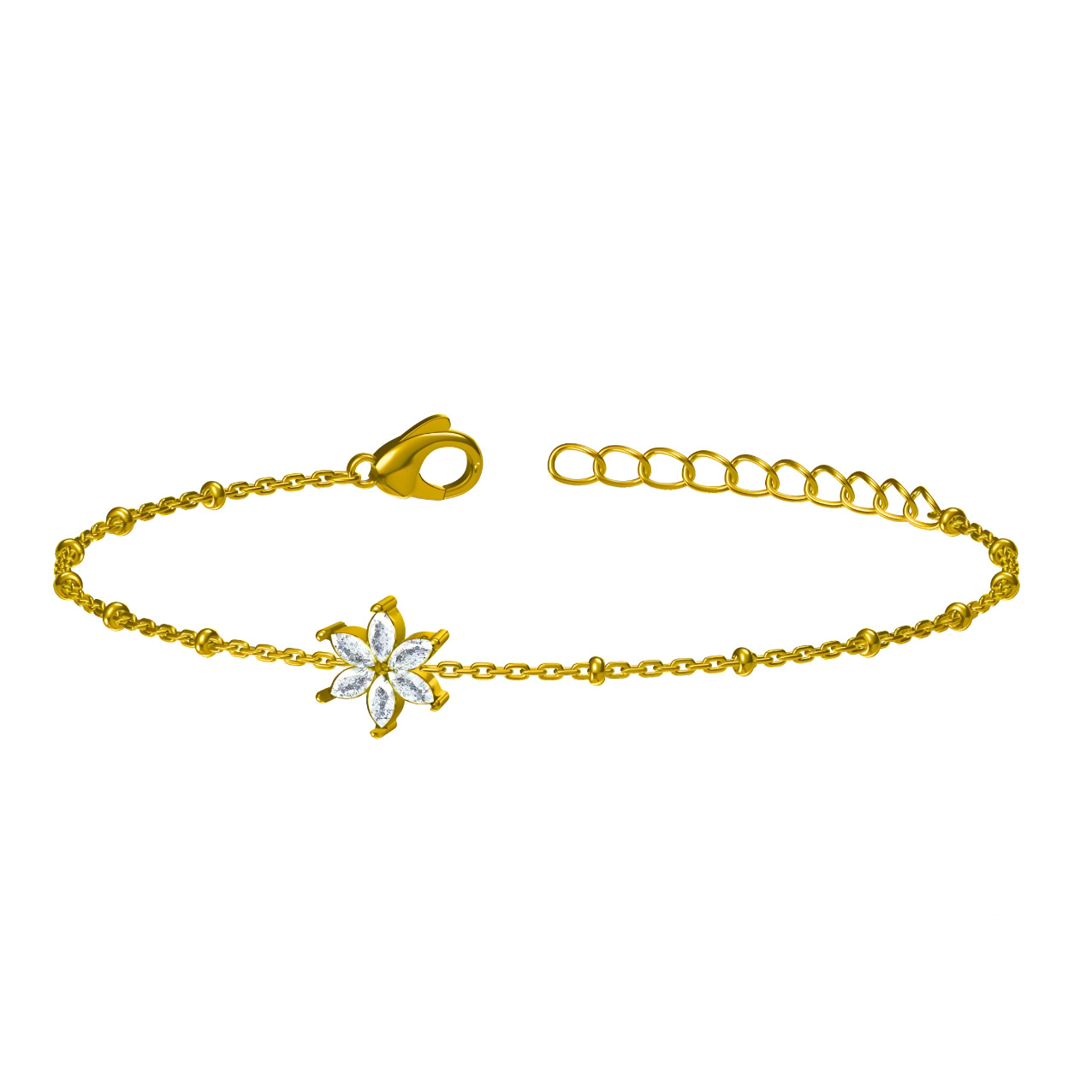 Four-Leaf Clover Zircon Stainless Steel Bracelet - Wholesale from China Factory - 图片 2