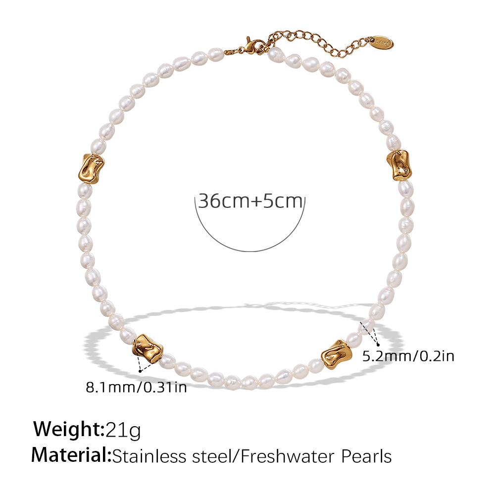 Elegant stainless steel pearl necklace set for the discerning Western market - 图片 4