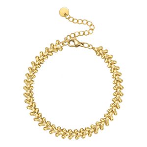 European and American Vintage Stainless Steel Wheat Ear Bracelet