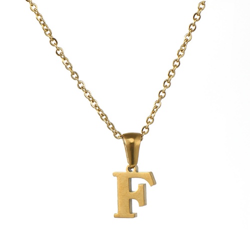 Wholesale 18K Gold-Plated Stainless Steel 26-Letter Mini Necklace-ZX08