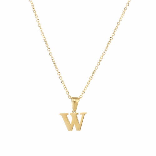 Wholesale 18K Gold-Plated Stainless Steel 26-Letter Mini Necklace-ZX08 - Image 5