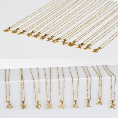 Wholesale 18K Gold-Plated Stainless Steel 26-Letter Mini Necklace-ZX08 - Image 6