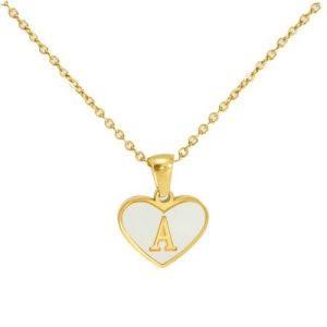 Wholesale 18K Gold-Plated Stainless Steel “26” Heart Letter Necklace-ZX11
