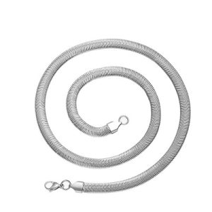Wholesale PVD-Plated Women's Stainless Steel Flat Snake Necklace-A004SL