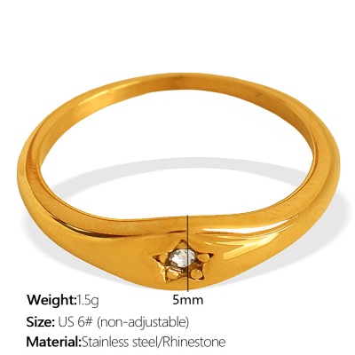 Wholesale 316L Stainless Steel Polaris Zircon Rings: European and American Fashion Styles-OJ40 - Image 6