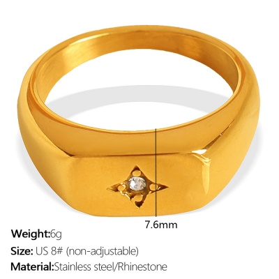 Wholesale 316L Stainless Steel Polaris Zircon Rings: European and American Fashion Styles-OJ40 - Image 5