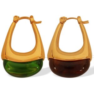 Wholesale: Elegant Vintage 18K Stainless Steel Teardrop Clasp Earrings-OJ18