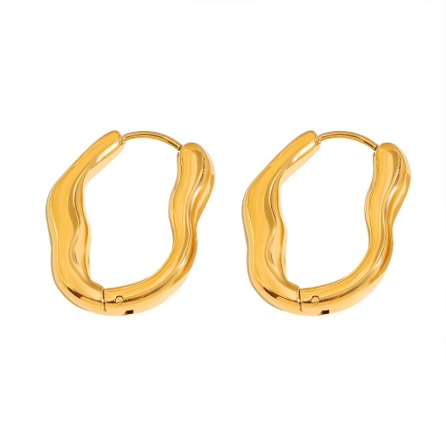 Wholesale 18K Gold-Plated Stainless Steel Polished Unique-Shaped Earrings-HS25