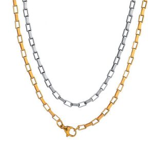 Wholesale Women's Stainless Steel Bamboo-Style Necklaces: Water-resistant and Fade-resistant-A005LY