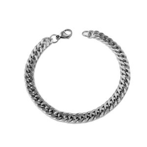 Wholesale: Waterproof 316L Men's Double-Braided, Double-Sided Brushed Cuban Bracelet-LY013