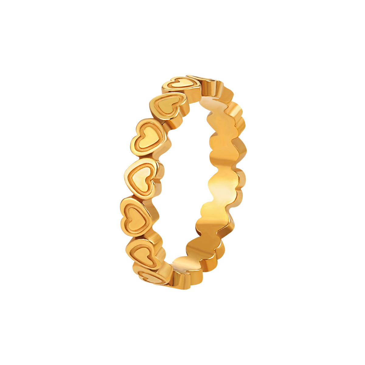 Stainless Steel Heart-Shaped Ring-HS40