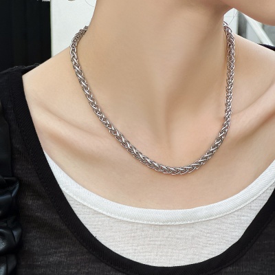 Wholesale 316L Stainless Steel Flower Basket Necklaces-A010SL - Image 3