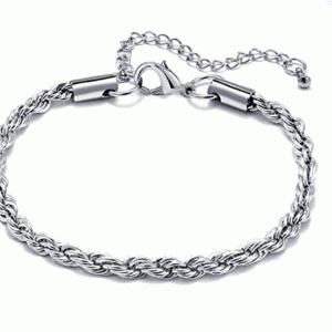 Fade-Resistant Vintage-Style Men's Stainless Steel Braided Chain Bracelet (Wholesale)-LY018