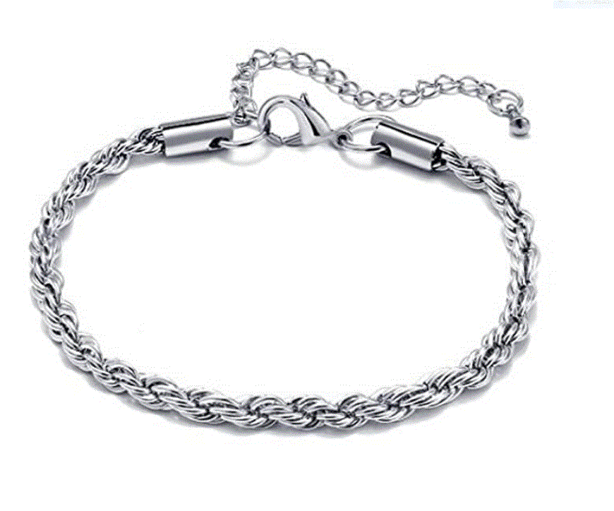 Fade-Resistant Vintage-Style Men's Stainless Steel Braided Chain Bracelet (Wholesale)-LY018