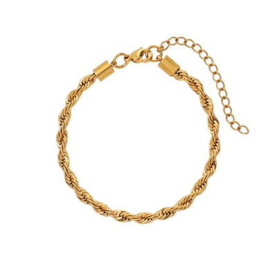 Fade-Resistant Vintage-Style Men's Stainless Steel Braided Chain Bracelet (Wholesale)-LY018 - Image 3