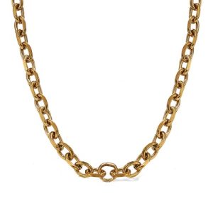 Wholesale 18K Gold-Plated Stainless Steel O-Shaped Figaro Necklace – Color-Fast-OJ45