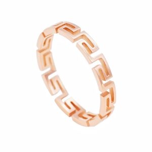 Women's Openwork Stainless Steel Great Wall-Patterned Ring-HS043