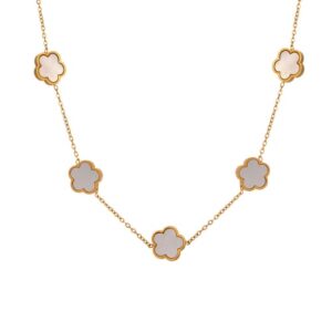 316L Stainless Steel Four-Leaf Clover Necklace-HS41