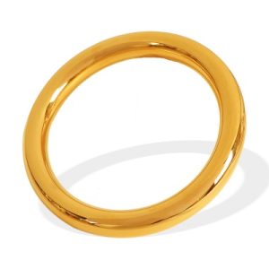 Wholesale 18K Gold-Plated Stainless Steel Plain Smooth Bracelet-OJ77