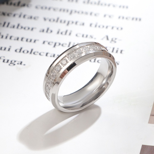 18K Gold Women's Stainless Steel Starry Sky Diamond Ring-HS44 - 图片 3