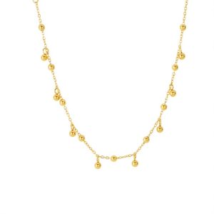 Wholesale 316L Stainless Steel Small Gold Ball Collar Necklace-HS31