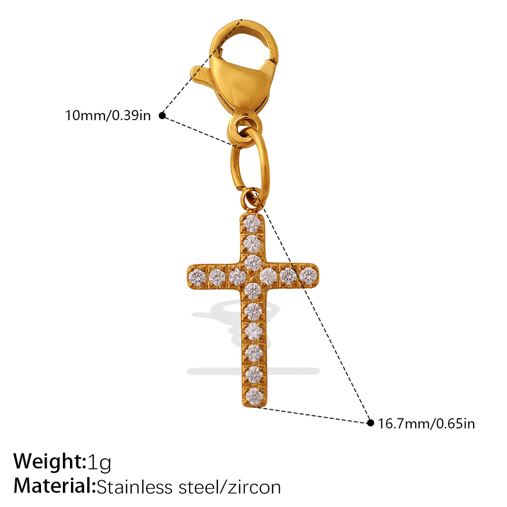 316L 18K Gold-Plated Stainless Steel Cross Pendant (Set of 15)-OJ63 - Image 6