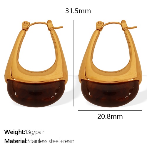 Wholesale: Elegant Vintage 18K Stainless Steel Teardrop Clasp Earrings-OJ18 - Image 4