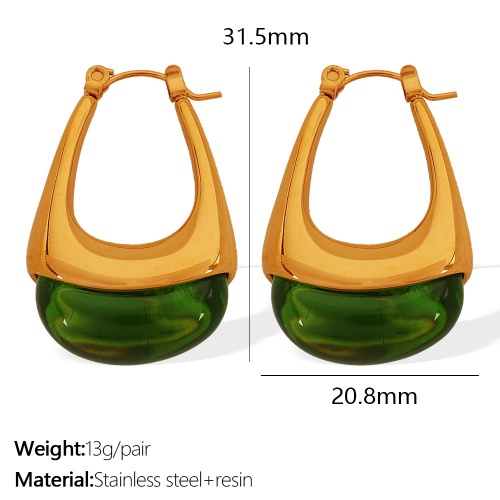 Wholesale: Elegant Vintage 18K Stainless Steel Teardrop Clasp Earrings-OJ18 - Image 5