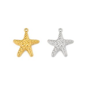 316L Stainless Steel Starfish Pendant DIY Accessory-GJ82