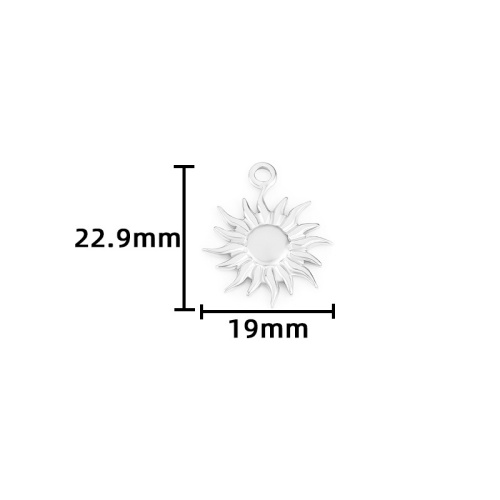 316L Stainless Steel Sunflower Pendant DIY Accessory-GJ84 - 图片 4
