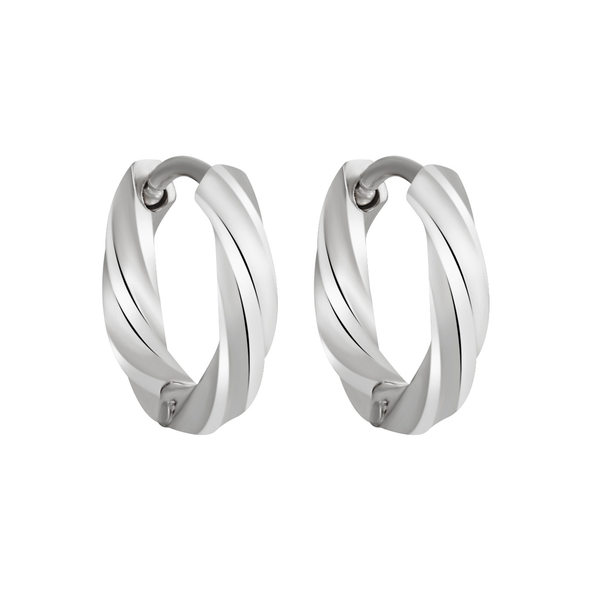 Stainless Steel Möbius Twisted Cable Earring Clips-RH18 - Image 3