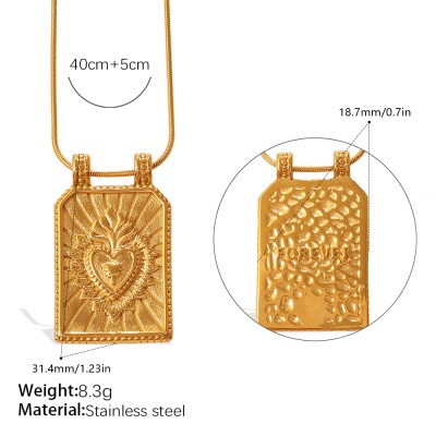 Wholesale 18K stainless steel star and moon pendant necklaces that won't fade-OJ06 - Image 2