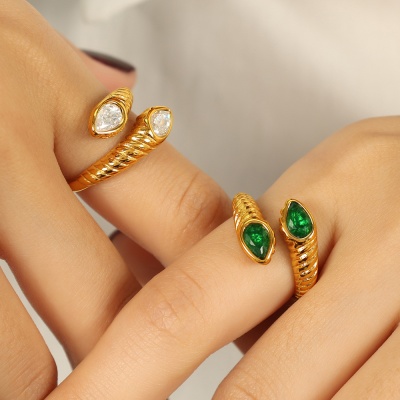Wholesale 316L Waterproof Stainless Steel Serpentine Rings – Affordable Luxury-OJ42 - Image 2