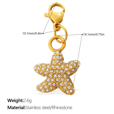 316L 18K Gold-Plated Stainless Steel Marine Life Pendant Set (15 Pieces)-OJ64 - Image 5